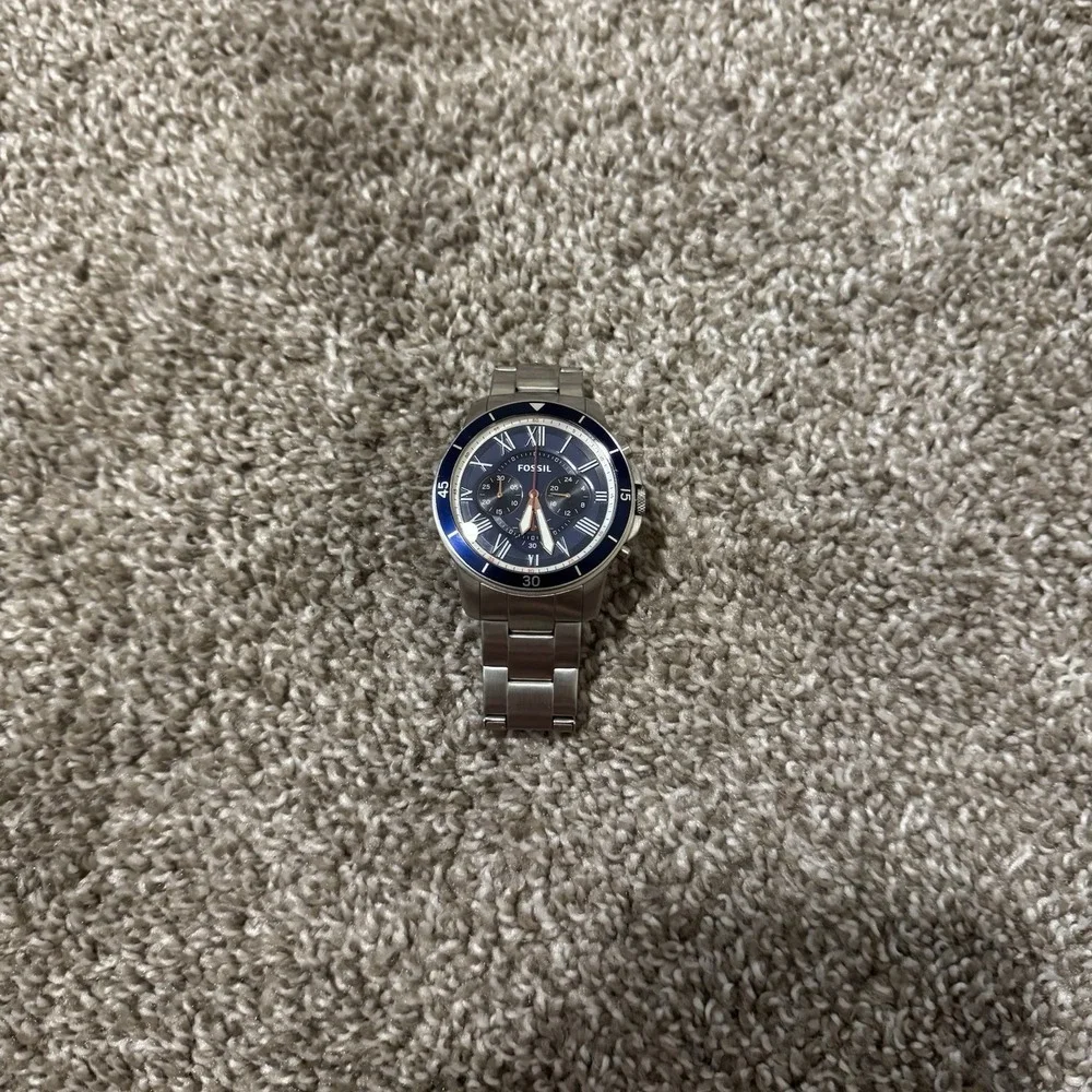 Fossil Men's Sport Tourer Chronograph silver stainless steel watch MINTY READ